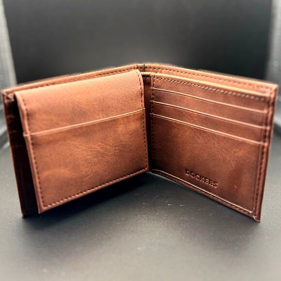 Dockers Men’s Genuine Leather Bifold Wallet 31DP220025 Tan Color NIB - Picture 6 of 17
